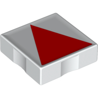 Lego Duplo Tile 2 x 2 with Shape Red Isosceles Triangle Print / White