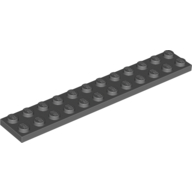 Lego Plate 2 x 12 / Dark Bluish Gray