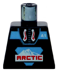 Lego Torso Arctic Logo Large and 'A1' Pattern / Black
