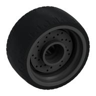 Lego Wheel Rim 24 x 12 with Black Tyre / Pearl Titanium
