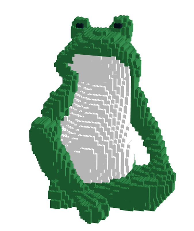 Lego Bored Frog Sculpture