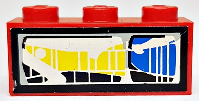Lego Brick 1 x 3 with Front Headlight Pattern Model Right Side (Sticker) - Set 8280