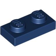 Lego Plate 1 x 2 / Dark Blue