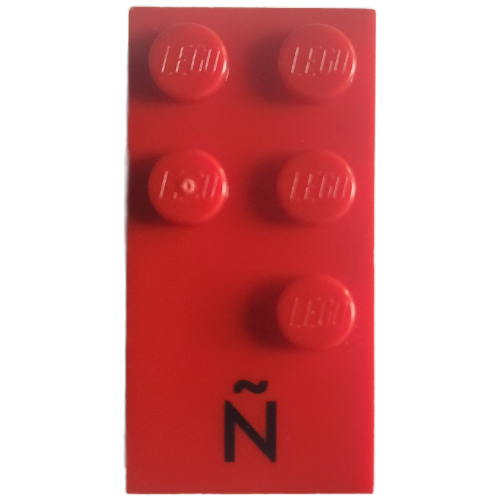 Lego Braille Brick 2 x 4 with 5 Studs ⠻ and 'Ñ' Print