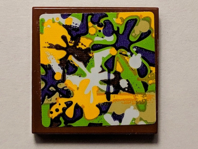 Lego Tile 2 x 2 with Painting Pattern (Sticker) - Set 75823 / Reddish Brown