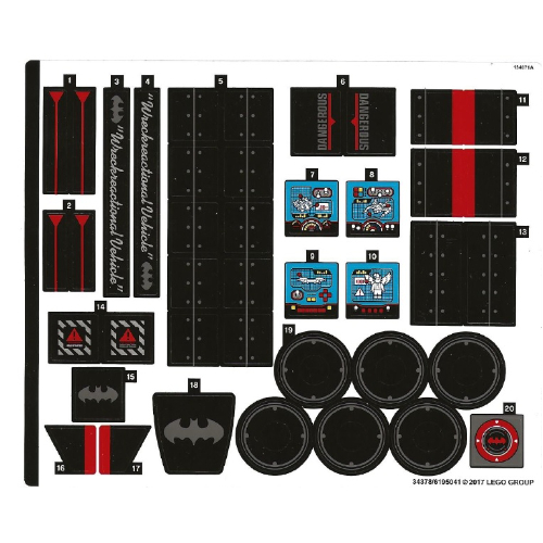 Lego Sticker Sheet for Set 70917-1