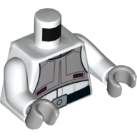 Lego Torso Imperial AT-DP Pilot Uniform with Light Bluish Gray Vest and Black Belt Print, White Arms, Light Bluish Gray Hands / White