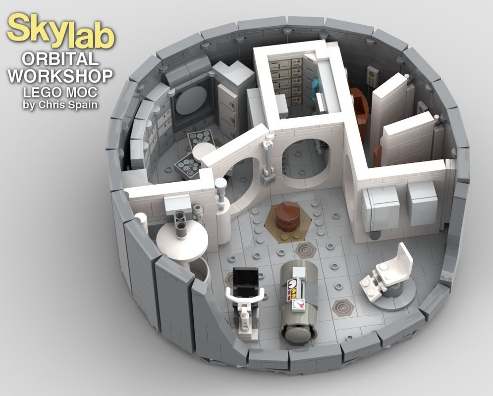 Lego Skylab Orbital Workshop - Crew Quarters cutaway diorama