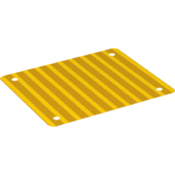 Lego Roof, Awning 9 x 11 with Bright Light Orange Stripes Print / Yellow