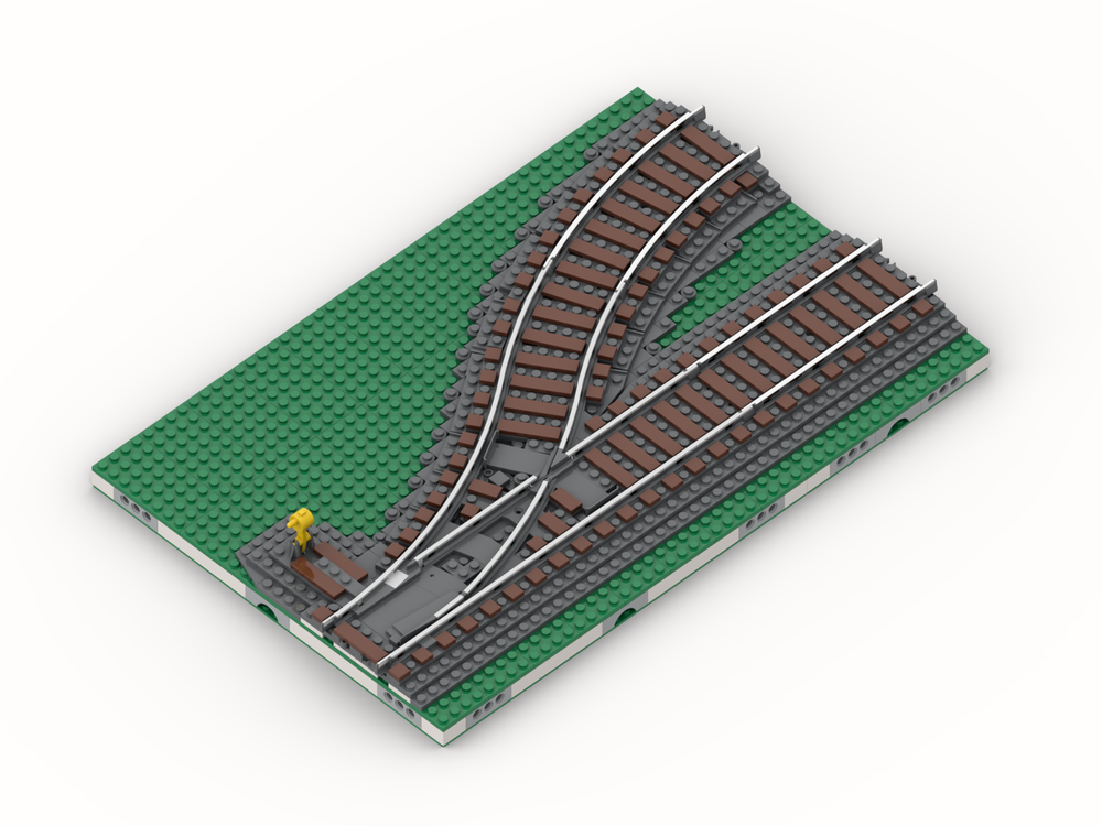Lego MILS ballasted left switch return curve