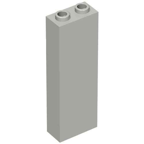 Lego Brick 1 x 2 x 5 with Blocked Open Studs and Bottom Stud Holder with Asymmetric Ridges / Light Bluish Gray