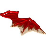 Lego Creature Body Part, Wing 11 x 6 with 3 Bars, Red Marble pattern