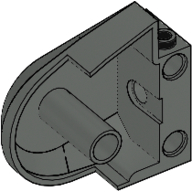 Lego Animal / Creature Body Part, Dinosaur Body Quarter with Pin Holes / Dark Gray