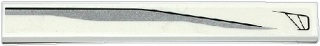 Lego Tile 1 x 8 with DC Javelin Spaceship Pattern Model Left Side (Sticker) - Set 76028 / White