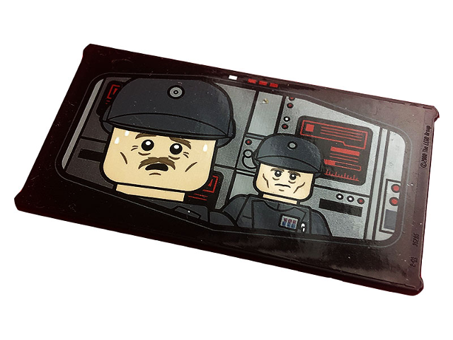 Lego Glass for Window 1 x 4 x 6 with Monitor Screen with SW Imperial Minifigures, Red and White Buttons Pattern (Sticker) - Set 75296
