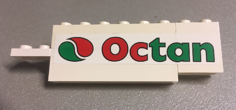 Lego Stickered Assembly 10 x 1 x 2 1/3 with Octan Logo Pattern Model Left Side (Sticker) - Set 6335