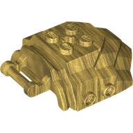 Lego Large Figure Cover 4 x 5 x 2 with Bar, 4 Studs, Ridged / Pearl Gold