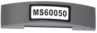 Lego Slope, Curved 4 x 1 x 2/3 Double with 'MS60050' Pattern (Sticker) - Set 60050 / Dark Bluish Gray