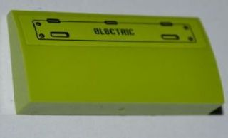Lego Slope, Curved 2 x 4 x 2/3 without Bottom Tubes with 'ELECTRIC' and Hatch Pattern Model Left (Sticker) - Set 8963