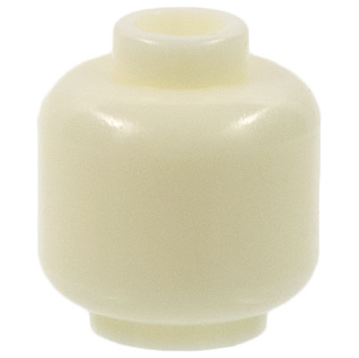 Lego Minifigure, Head (Plain) / Glow in Dark White