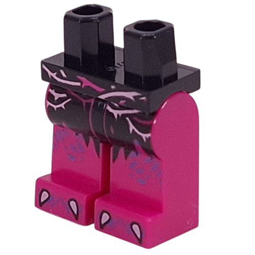 Lego Hips and Magenta Legs with Loincloth, Pink/Magenta Streaks, Dark Purple Spots, White Claws print