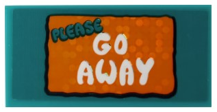 Lego Tile 2 x 4 with 'PLEASE GO AWAY' Doormat Pattern (Sticker) - Set 41255