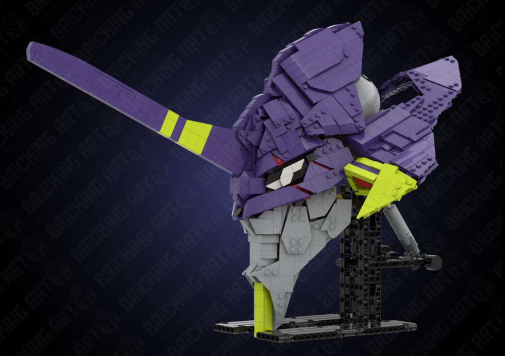 Lego Eva 01 head - Evangelion