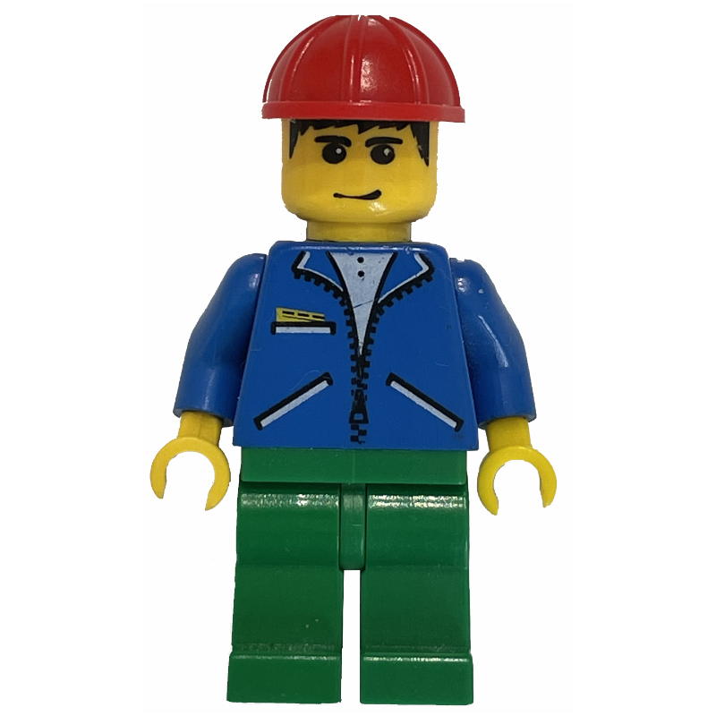 Lego Blue Torso, Green Legs, Red Hat