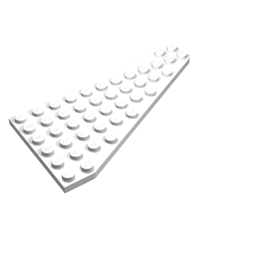 Lego Wedge, Plate 7 x 12 Wing Left / White