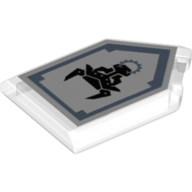 Lego Tile Special 2 x 3 Pentagonal with Nexo Power Shield Print - Metal Minotaur