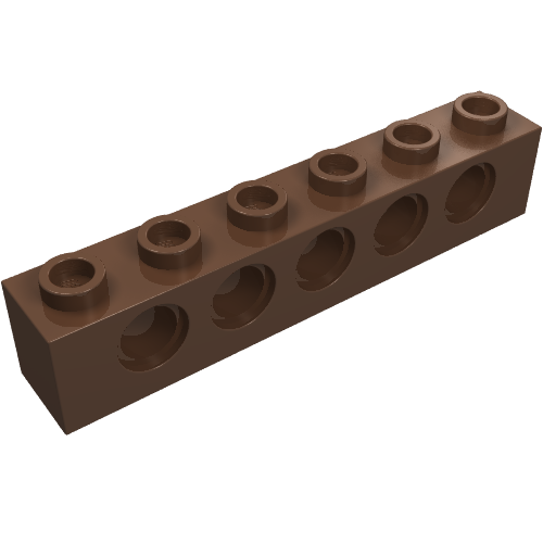 Lego Technic Brick 1 x 6 [5 Pin Holes] / Brown