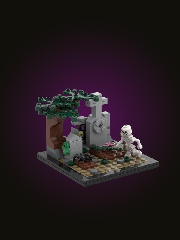Lego Halloween cemetery diorama