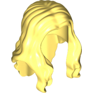Lego Hair Long Wavy with Centre Part / Bright Light Yellow