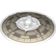 Lego Dish 6 x 6 Inverted (Radar) with Solid Studs and Detailed Compass Rose Pattern [Solid Studs]