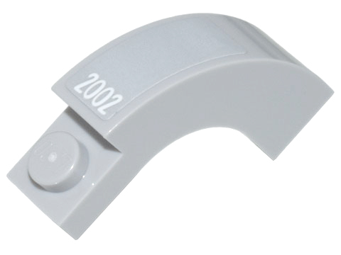 Lego Arch 1 x 3 x 2 Curved Top with White '2002' on Light Bluish Gray Background Pattern (Sticker) - Set 10299