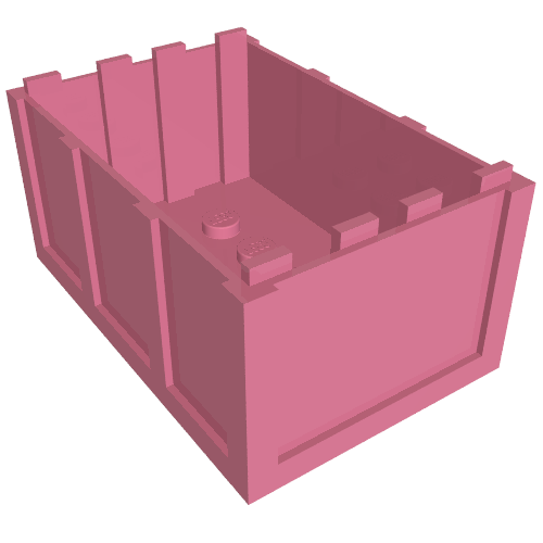 Lego Trunk / Chest Bottom 4 x 6 x 2 1/3 / Medium Dark Pink