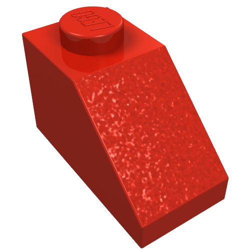 Lego Brick Sloped 45° 2 x 1 without Bottom Pin / Red