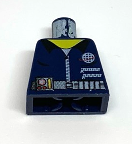 Lego Torso Alpha Team Logo, Shirt with Zipper, Utility Belt and Gauge Pattern / Dark Blue