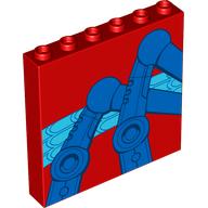 Lego Panel 1 x 6 x 5 with Blue Mechanical Spider Legs Print
