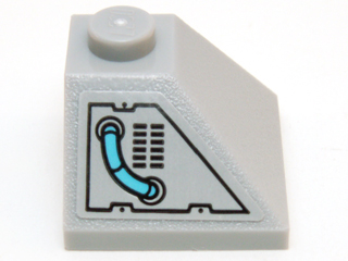 Lego Slope 45 2 x 2 Double Convex with Medium Azure Hose and Black Vents Pattern (Sticker) - Set 71200