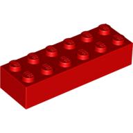 Lego Brick 2 x 6 / Red
