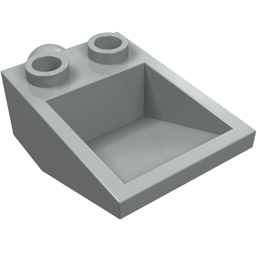 Lego Construction Vehicle Bucket, Slope Inverted 33° 3 x 2 Hollow with Towball (Arm Piece) / Light Gray