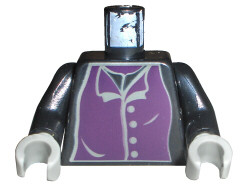 Lego Torso Harry Potter Professor Snape 4 Gray Buttons Pattern / Black Arms / Light Gray Hands