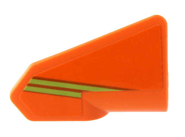Lego Technic, Panel Fairing # 8 Very Small Smooth Short, Side B with Lime Stripes Pattern (Sticker) - Set 42204