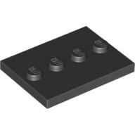 Lego Plate Special 3 x 4 with 1 x 4 Center Studs [Plain] / Black