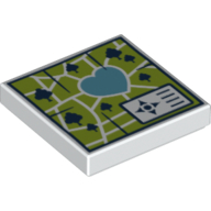 Lego Tile 2 x 2 with Heartlake Park Map Print