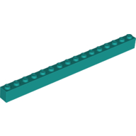 Lego Brick 1 x 16 / Dark Turquoise