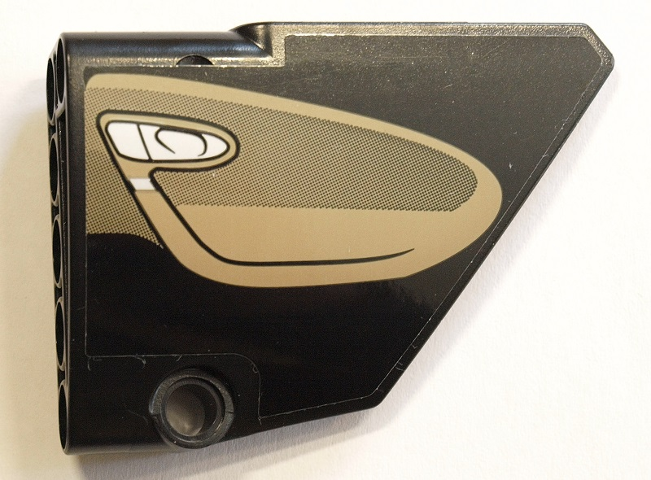 Lego Technic, Panel Fairing #14 Large Short Smooth, Side B with Dark Tan Inside Door Pattern (Sticker) - Set 42083
