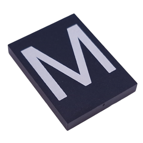 Lego Modulex Tile 6 x 8 without Internal Support with White 'M' Print