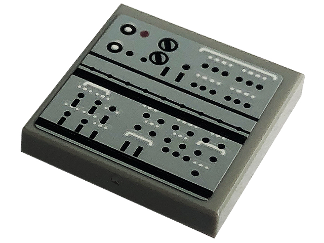 Lego Tile, Modified 2 x 2 Inverted with Black and White Machine Pattern 2 (Sticker) - Set 10266